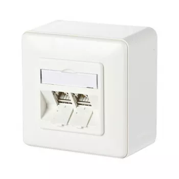 METZ CONNECT BTR C6A Moduł 2 Porty 180° M AP - Gniazdo przyłączeniowe, Natynkowe - RJ-45 X 2 - Czysta Biel, RAL 9010 (130B11D20002-E)
