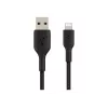 Kabel pleciony USB-Lightning 15 cm czarny