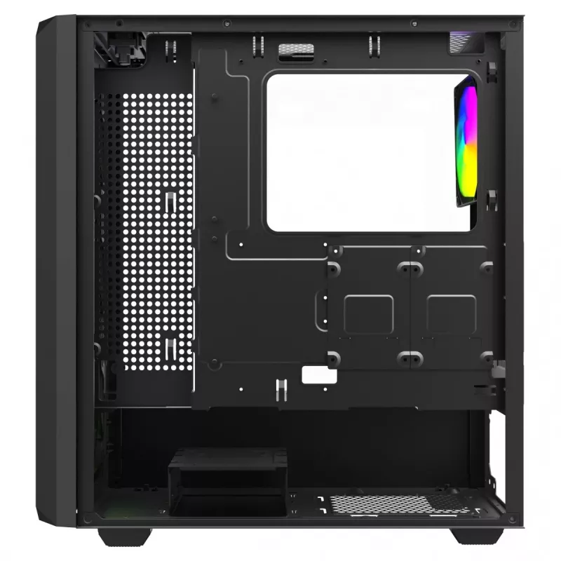 Obudowa PC Cube SAVIO Noctis Glass RGB — Czarny, ATX/Micro-ATX, 210×410×450 mm, 3×120 mm wentylatory z przodu