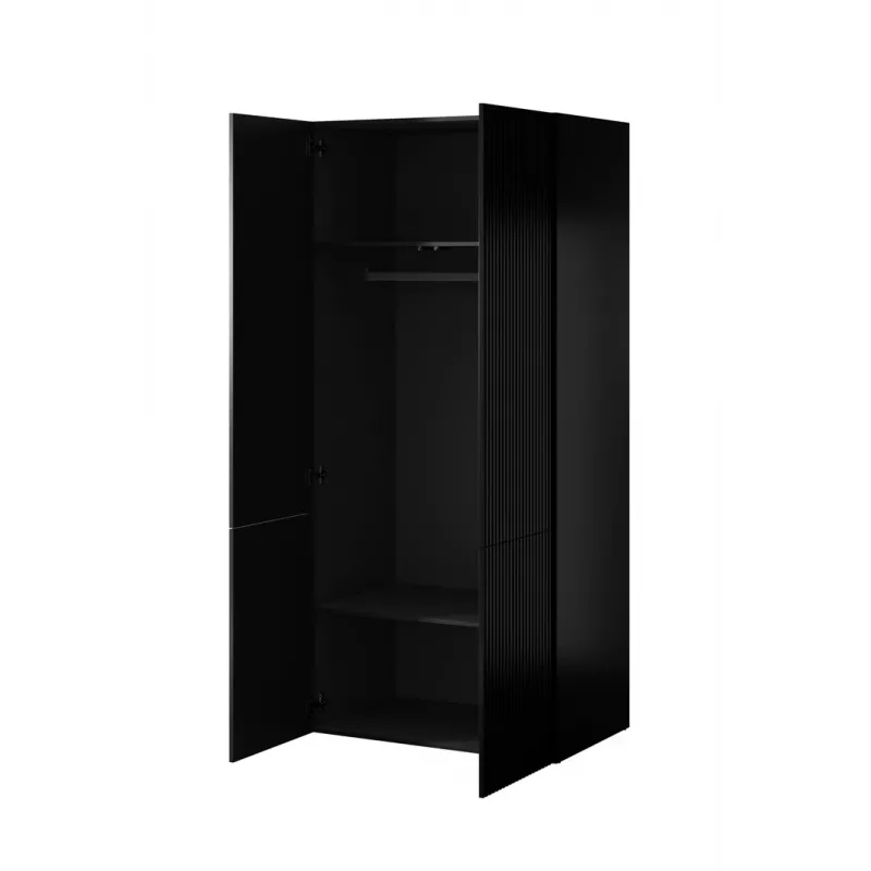 Szafa cama meble PAFOS 2D 90×55.5×198.5 cm Czarny mat — 2 półki