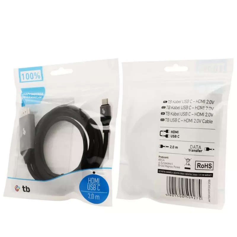 TB kabel HDMI 2.0V - USB 3.1 Type C (AKTBXVH1P20C20B)
