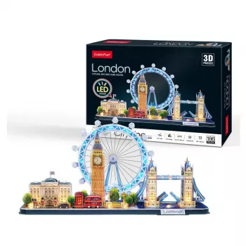 CubicFun 306-20532 City Line London LED puzzle 3D, 186 szt.