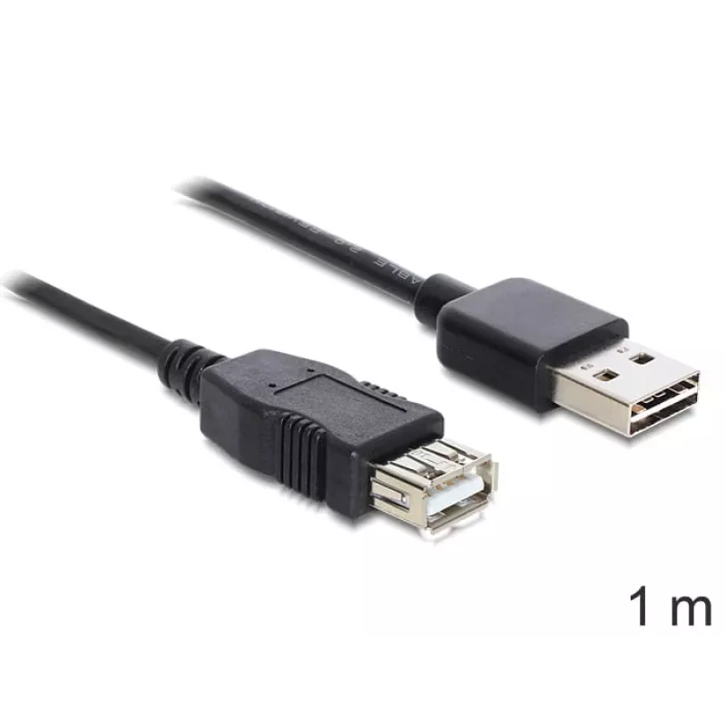 Kabel USB DeLOCK EASY-USB 2.0-A 1m Czarny
