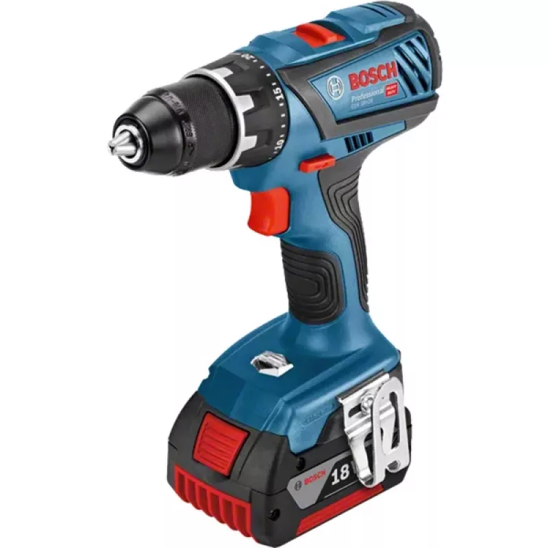 Wiertarko-wkrętarka akumulatorowa Bosch GSR 18V-28 z systemem 18V i 2 akumulatorami 3,0 Ah