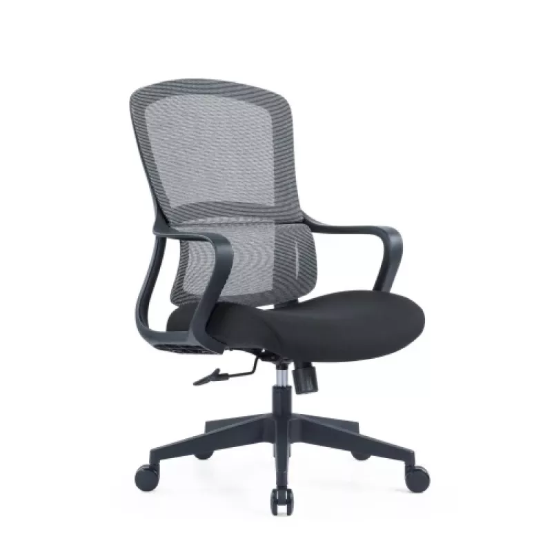 Krzesło biurowe ergonomiczne Up Up Darwin, czarne, czarny materiał + szara siatka