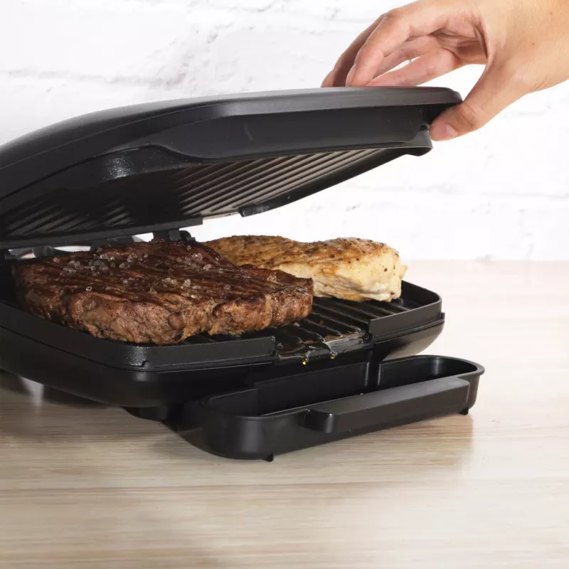 Grill elektryczny Petra PT4366MBLKVDE czarny z nieprzywierającą powierzchnią i regulacją temperatury