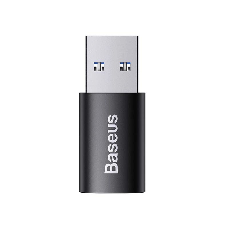 Adapter Baseus Ingenuity USB Type-A (żeński) na USB Type-C (męski) 10 Gbit/s, czarny, 14×22×8 mm