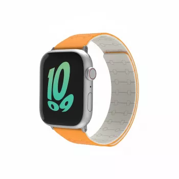 Opaska GUAN Premium Pro do Apple Watch 44/45/42/49/46 mm — pomarańczowo-biała
