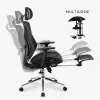 Fotel obrotowy mark adler MA-EXPERT 5.7 — ergonomiczny siatkowy fotel biurowy, regulowana wysokość, zagłówek, podłokietniki, podnóżek, czarny