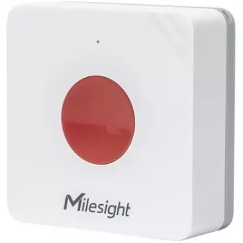 Bezprzewodowy przycisk alarmowy medyczny Milesight WS101915M, zasilany baterią LiCoO2, 50×50×18 mm, biały