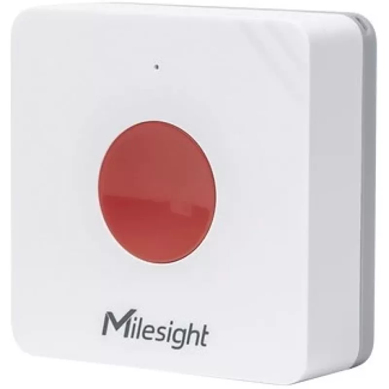 Bezprzewodowy przycisk alarmowy medyczny Milesight WS101915M, zasilany baterią LiCoO2, 50×50×18 mm, biały