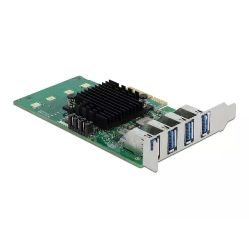 Karta DeLOCK PCI Express x4 do 4 x zewnętrznych USB 3.0 Quad Channel - niski profil