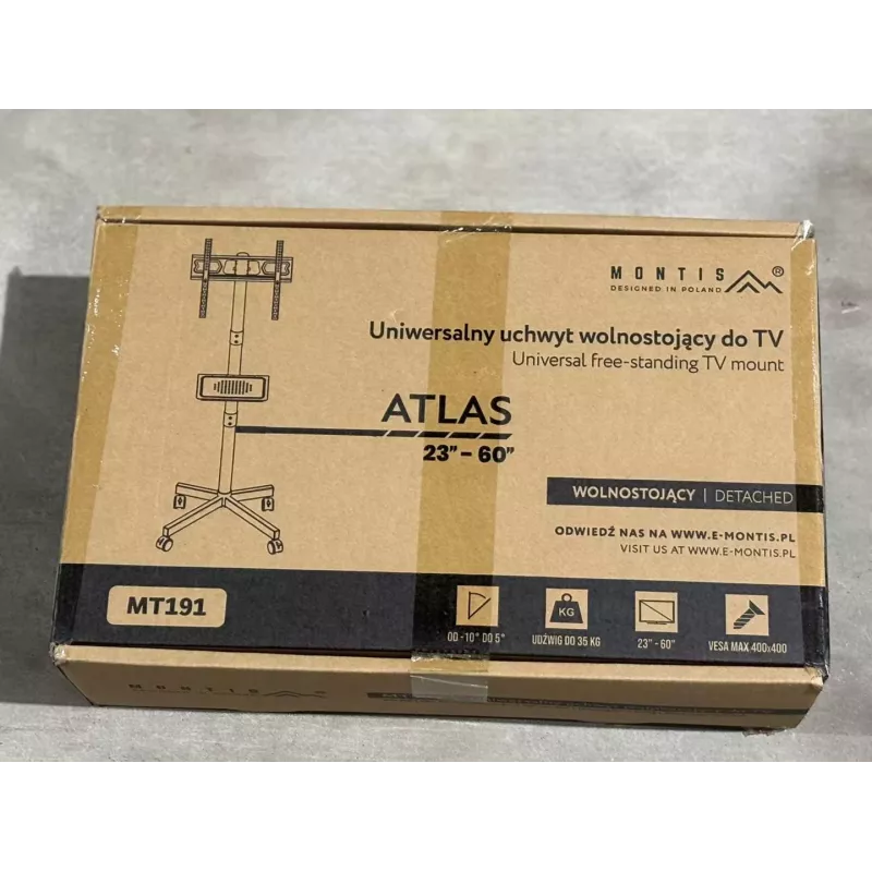 Mobilny stojak pod telewizor MONTIS MT191 ATLAS do ekranów 26–60 cali, maks. obciążenie 35 kg, VESA do 400x400