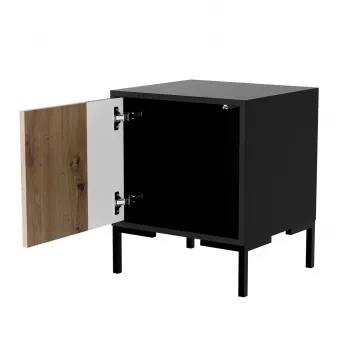 Szafka nocna Cama Meble MERCI 44x40x52,5 cm, czarna i dębowa, MDF/płyta wiórowa, 2 szt.