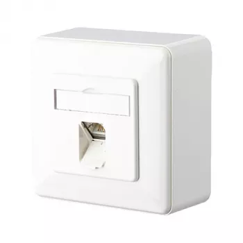 METZ CONNECT BTR E-DAT C6 8(8) AP - Puszka ścienna - RJ-45 - Czysta biel, RAL 9010 (1307370002-I)