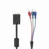 Kabel VGA do 3×RCA SBOX VGA-1022 M/M 2 m, męski VGA do trzech RCA composite, długość 2 metry