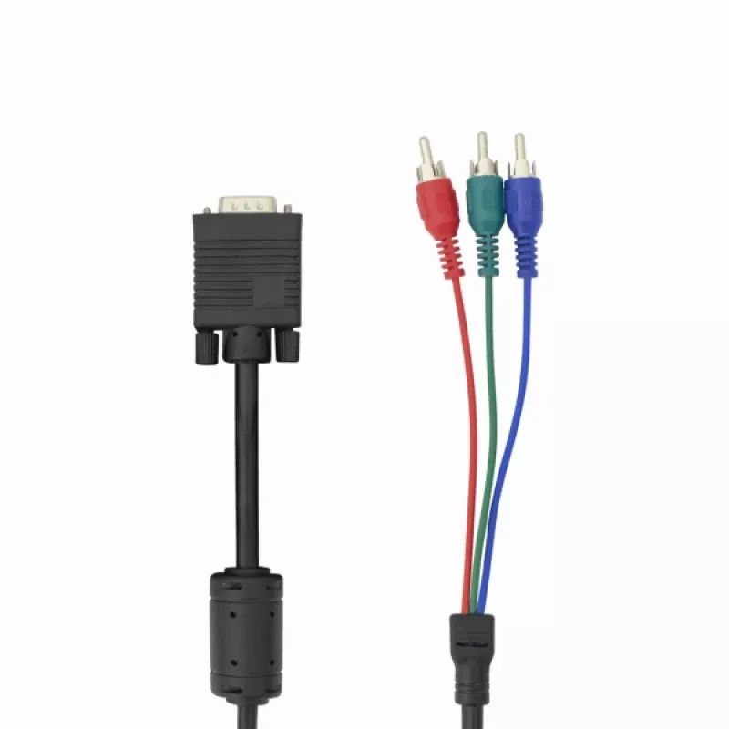 Kabel VGA do 3×RCA SBOX VGA-1022 M/M 2 m, męski VGA do trzech RCA composite, długość 2 metry