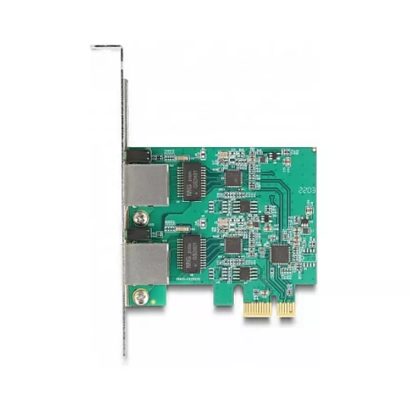 Karta DeLOCK PCI Express x1 na 2 x RJ45 2,5 Gigabit LAN RTL8125 przewodowy Ethernet