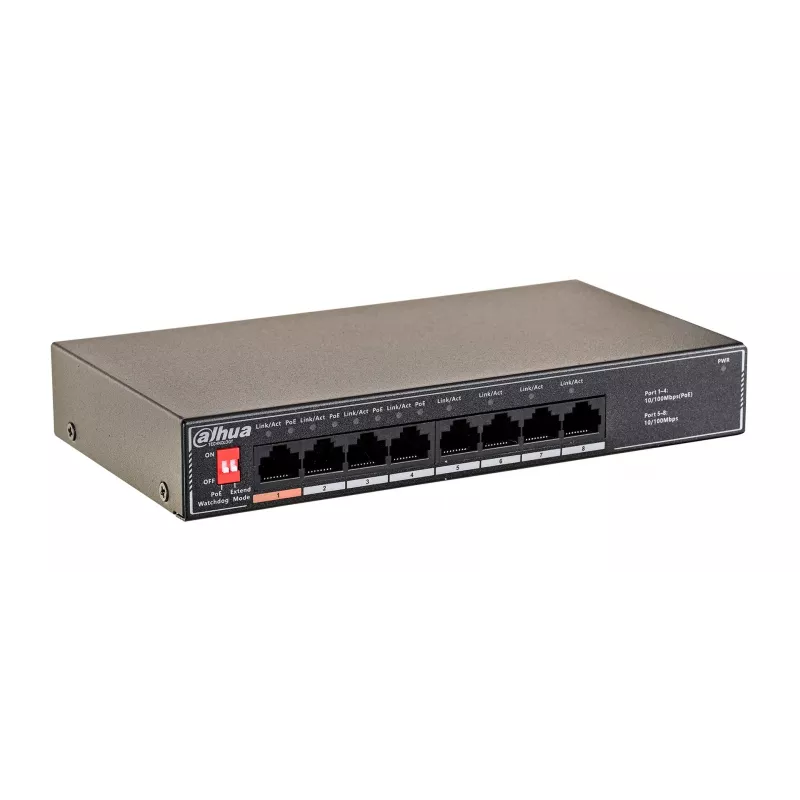 Dahua Technology PoE SF1008LP Unmanaged L2 Fast Ethernet (10/100) Power over Ethernet (PoE) Czarny