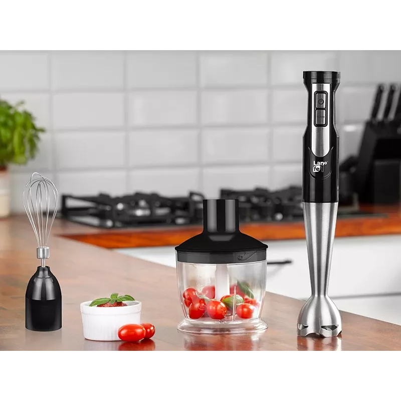 Ręczny blender zanurzeniowy LAFE BRK-003A, 800W, czarny/srebrny, ostrze ze stali nierdzewnej, misa 0,6 l, dzbanek 0,5 l
