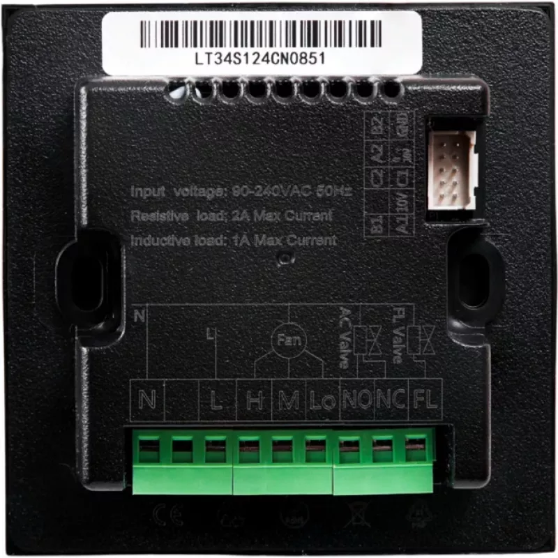Inteligentny termostat HVAC Shelly LinkedGo Czarny — cyfrowy Wi‑Fi (802.11b/g/n), 87×87×35 mm