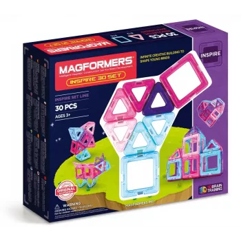 Zestaw konstrukcyjny magnetyczny MAGFORMERS Inspire 30 szt. — magnetyczne płytki i kształty geometryczne do kreatywnego budowania
