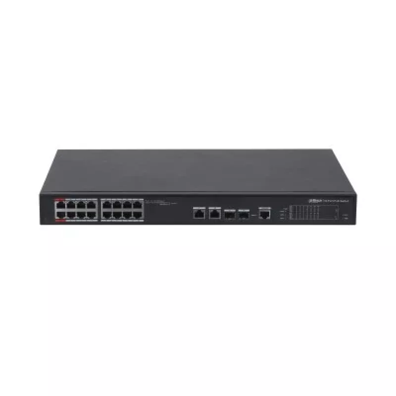 Niezarządzalny przełącznik Gigabit Ethernet DAHUA PFS4218-16ET-240, 16 portów RJ-45 PoE, 8.8 Gbit/s, MAC 4000
