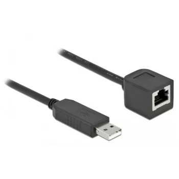 Kabel połączeniowy szeregowy DeLOCK 64163 USB 2.0 Typ-A na RS-232 RJ45 50 cm czarny
