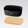 Pojemnik na chleb Maestro MR-1776-Czarny blatowy, obudowa z tworzywa sztucznego z drewnianą pokrywą, 345×235×130 mm