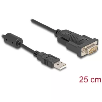 Adapter DeLOCK USB 2.0 Typ-A na szeregowy RS-232 D-Sub 9 pin męski 0,25 m