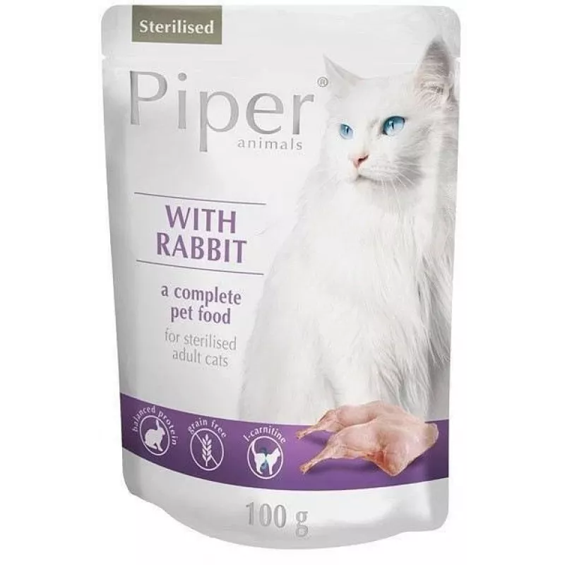 DOLINA NOTECI Piper Animals Sterilised Rabbit - mokra karma dla kota - 100 g