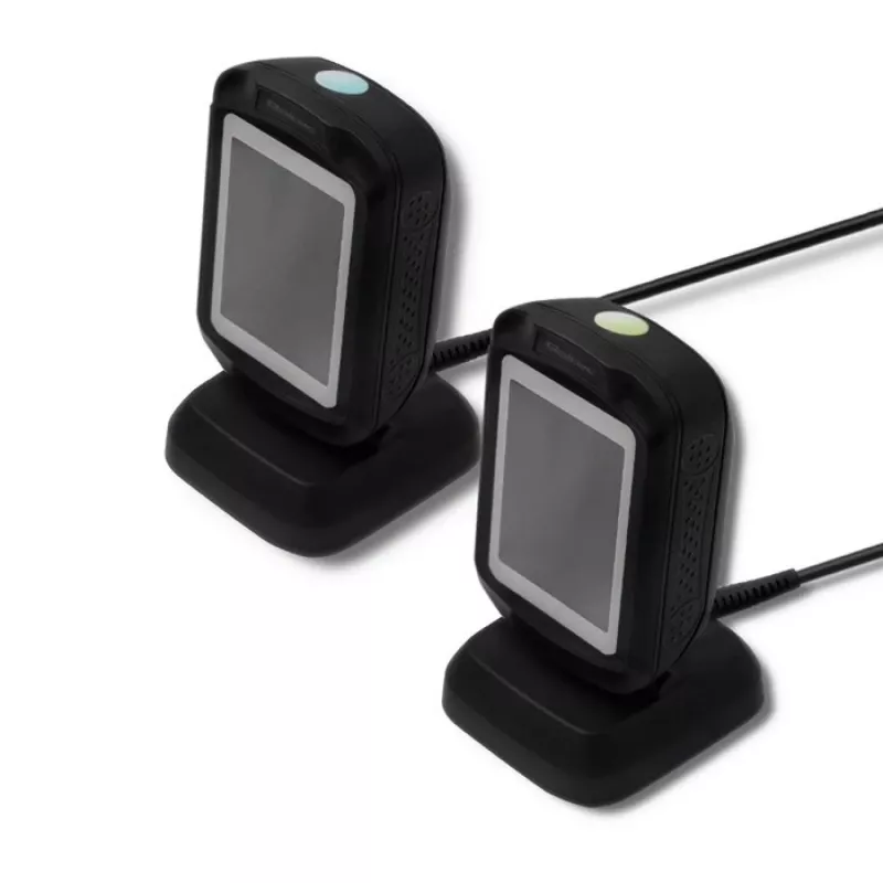 Stały czytnik kodów 1D/2D QOLTEC 50864, czujnik LED, USB przewodowy, czarny, 145×85×80 mm