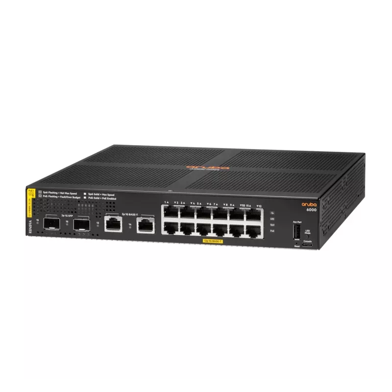 HPE Aruba Networking Aruba 6000 12G Class4 PoE 2G/2SFP 139W Managed L3