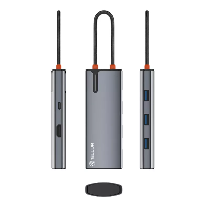 Hub USB-C Tellur TLL321061 z PD 3.0 100W, wyjściem HDMI i 3× portami USB 3.0
