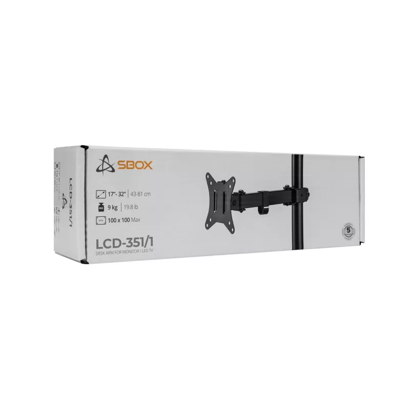SBOX Uchwyt LCD LCD-351/1-2 do ekranów 17–32 cale, maks. obciążenie 9 kg, VESA 100x100