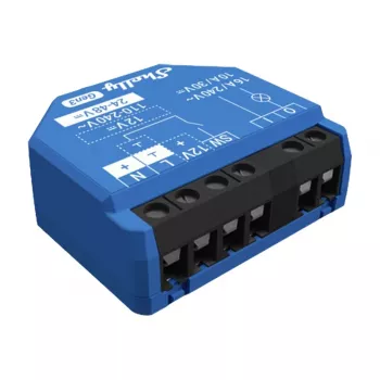 Inteligentny przełącznik Shelly 1 Gen3 — bezprzewodowy, 240 V AC, obudowa z tworzywa sztucznego, 42×16×37 mm, zestaw 4 szt.