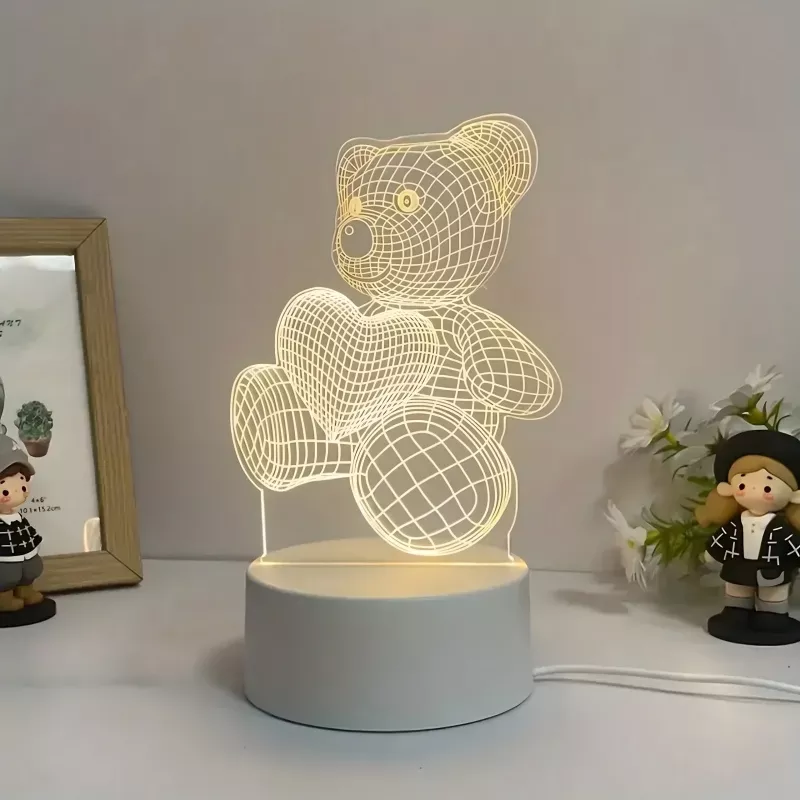 Lampka nocna Extralink HOME 3D serce iluzja optyczna lampka nocna USB
