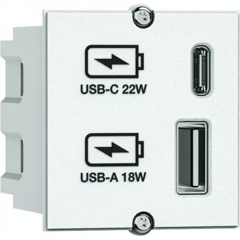 Listwa zasilająca Bachmann 917.2271 z portami USB A i USB C o łącznej mocy wyjściowej 22 W, wielogniazdowa przedłużacz zasilający