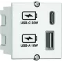 Listwa zasilająca Bachmann 917.2271 z portami USB A i USB C o łącznej mocy wyjściowej 22 W, wielogniazdowa przedłużacz zasilający