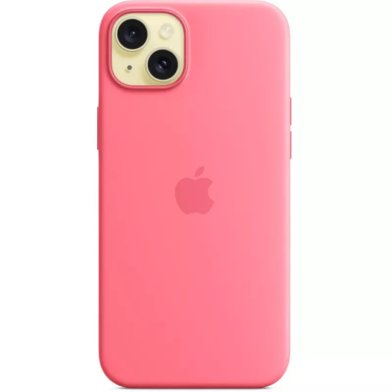 Silicone Case Cover Apple iPhone 15 Plus Pink Monochromatic 6.7 inch