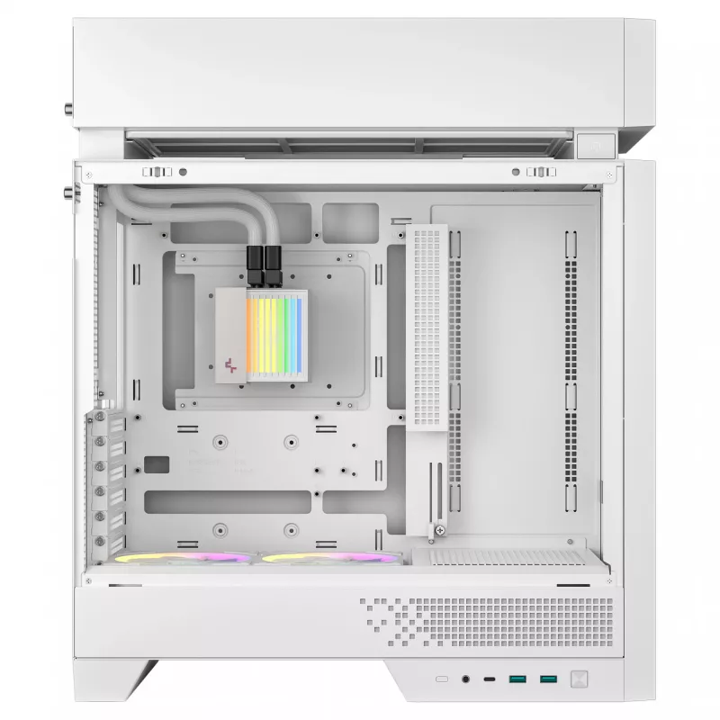 Obudowa komputera stacjonarnego DeepCool CL6600 WH — biała, obsługa zasilaczy ATX/PS2/SFX/SFX-L, przód 140 mm, góra/tył 120/140 mm, napędy 2.5 cala i 3.5 cala