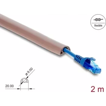 Osłona na kable DELOCK 20762 PVC brązowa 1 szt. zarządzanie kablami osłona ochronna