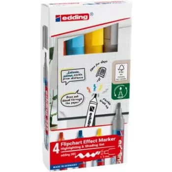 Flipchart marker Edding 385 1,0–5,0 mm różnokolorowe, zestaw 4 szt.