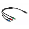 Kabel ładujący DELOCK 3 w 1 USB Type-C Lightning Micro USB 30 cm