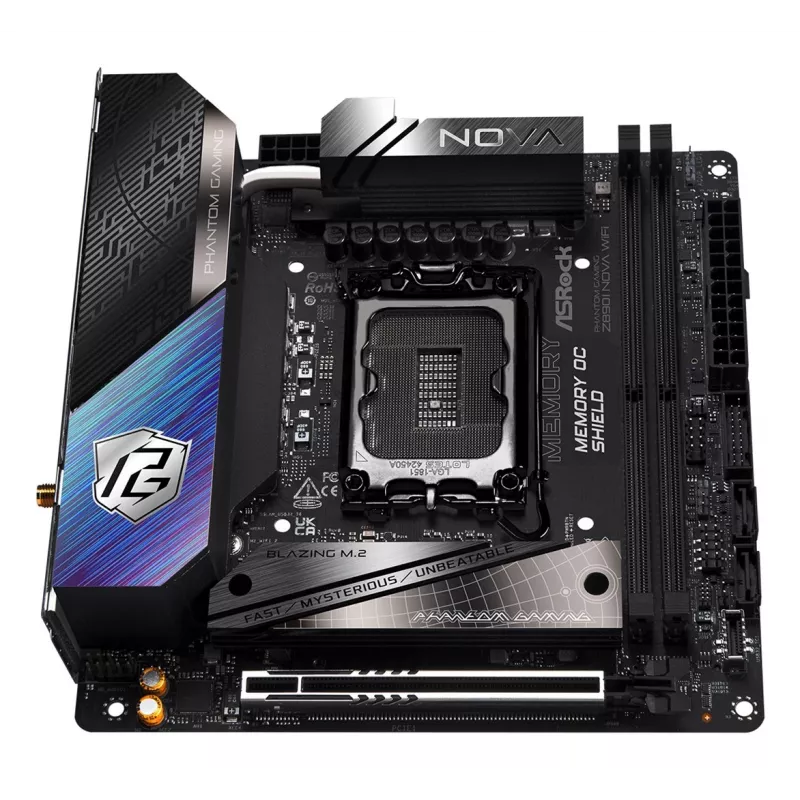 Płyta główna ASRock Phantom Gaming Z890I Nova WiFi — Intel Z890, LGA 1851, mini ITX, DDR5, 2x M.2, Wi‑Fi 6E/7, 5Gb LAN, Thunderbolt