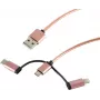 Kabel USB S/CONN 14-50074 USB 2.0 1 m USB A Micro-USB B Rose gold