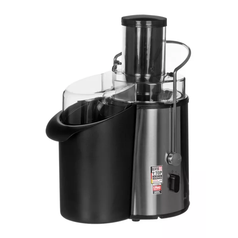Sokowirówka CLATRONIC AE 3532 1000 W, obudowa ze stali nierdzewnej, pojemnik na miąższ 2 L, 2 prędkości, funkcja antykroplowa