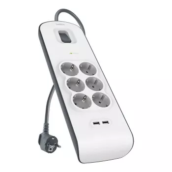 Listwa zasilająca Belkin BSV604VF2M-V2 — 6 gniazd, 2× USB-A, kabel 2 m