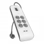 Listwa zasilająca Belkin BSV604VF2M-V2 — 6 gniazd, 2× USB-A, kabel 2 m