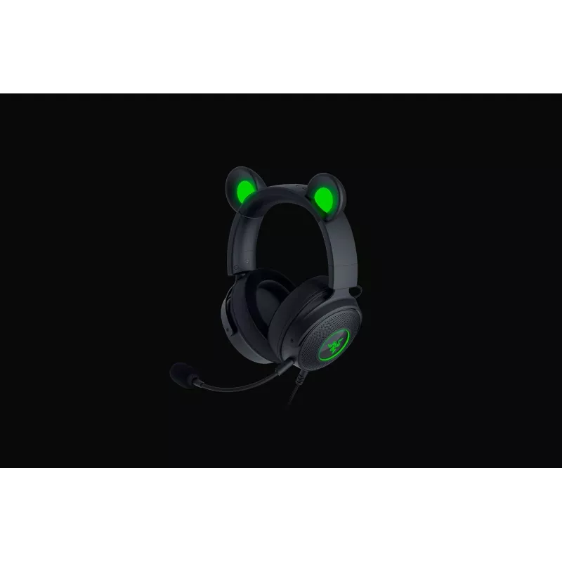 Razer Kraken V2 Pro Kitty Edition – przewodowy, nauszny, czarny zestaw słuchawkowy do gier